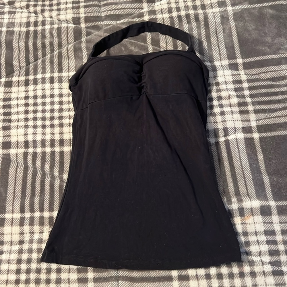 Black halterneck top